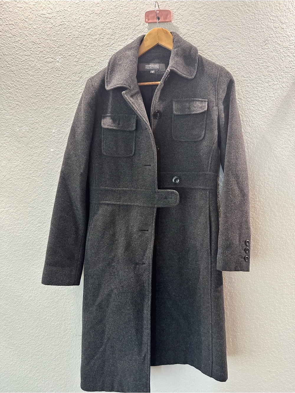 Kenneth Cole Reaction Charcoal Gray Trench Coat